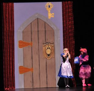 Alice with Cheshire Cat and a Door