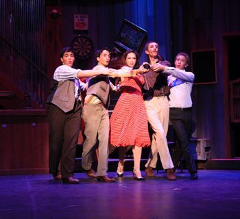 Five dancing cast members of Crazy for You the Musical