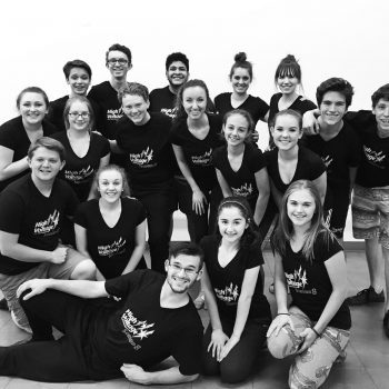Black and white photo of the El Dorado Musical Theatre cast