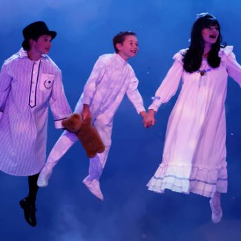 The Darling Children flying in the Peter Pan the Musical