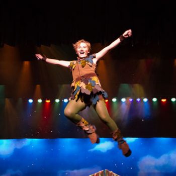 Peter Pan flying in the musical