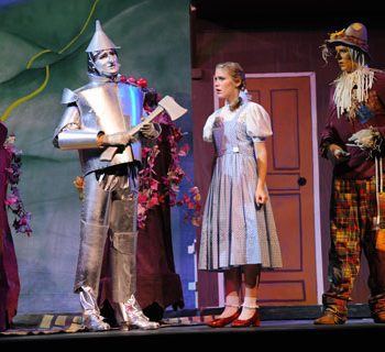 Dorothy with the Tin Man and Scarecrow from Wizard of Oz the Musical