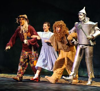 Dorothy, Scarecrow, Tin Man, and Lion from Wizard of Oz the Musical