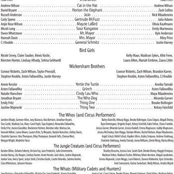 Seussical the Musical cast list