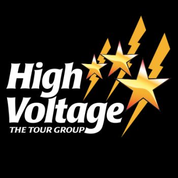 High Voltage logo with a black background