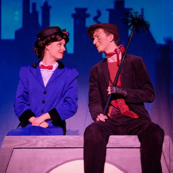 Chimney sweeper beside Mary Poppins
