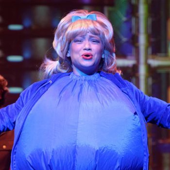 Violet Beauregarde turning into a blueberry